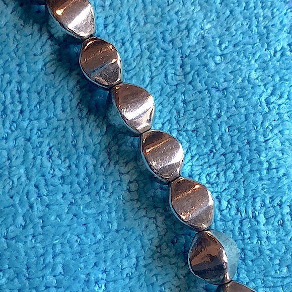 VINTAGE Sterling Silver Art Deco Beaded Modern Necklace - Picture 11 of 16
